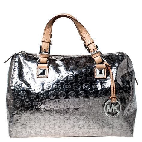 michael kors silvy black|Michael Kors silver handbags.